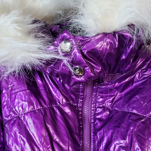 Women's Puffer Waterproof Snow Suit Faux Fur Hood Hood SZ XL NWOT Zip Legs Belt - Picture 4 of 8